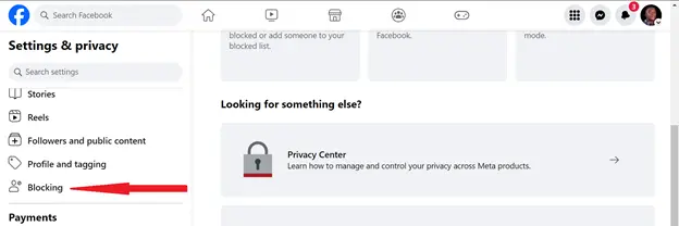 sessión de bloqueo de Facebook