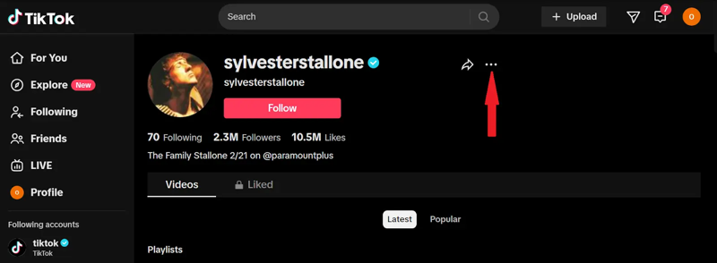 revisar opciones del perfil