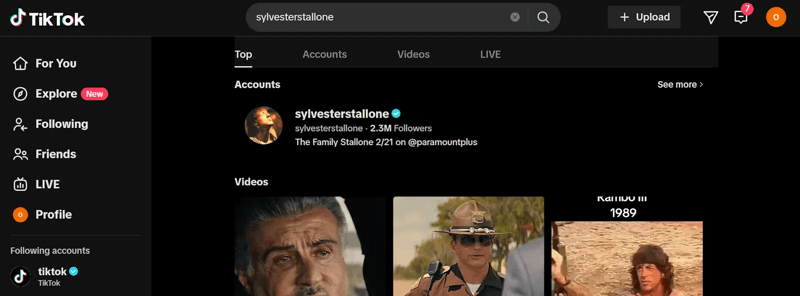 buscar perfil de usuario en TikTok