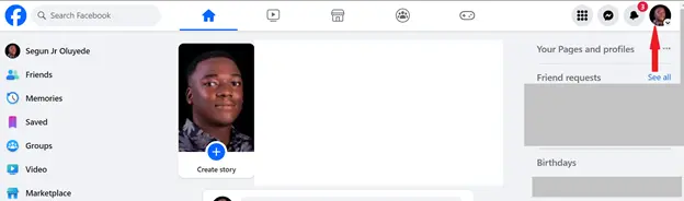 visita tu configuración de Facebook