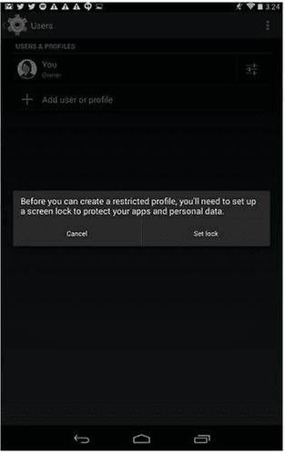 activar opición de perfil restringido