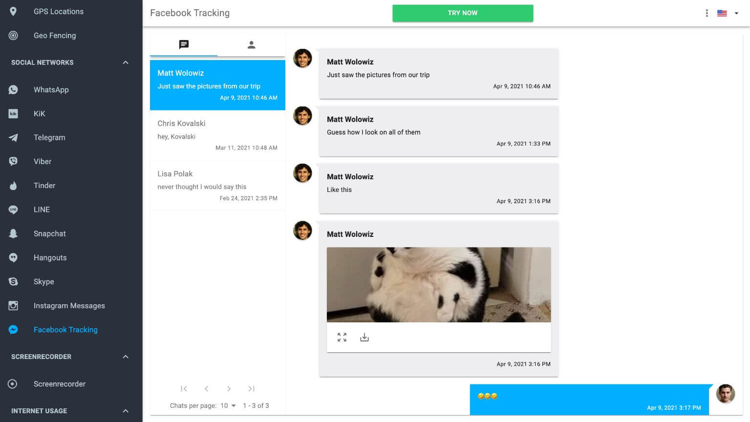 leer mensajes de Facebook Messenger de otra persona