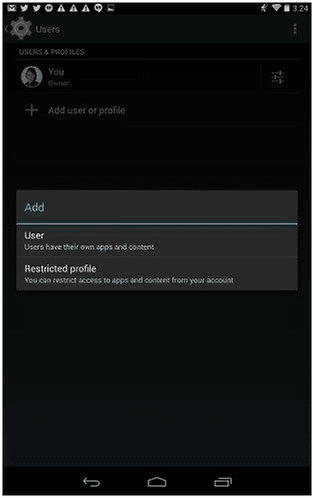agregar perfil de usuario