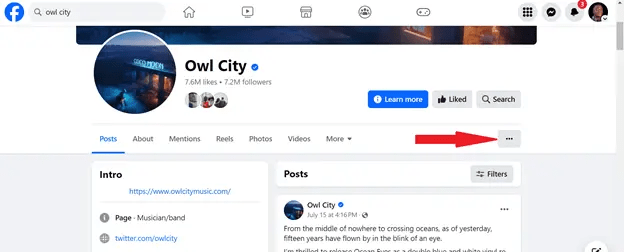 perfil de usuario de Facebook